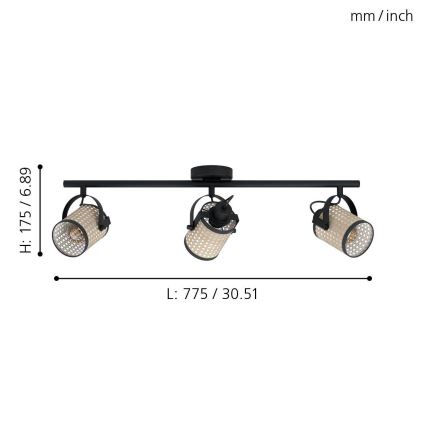 Eglo - Luce Spot 3xE27/10W/230V