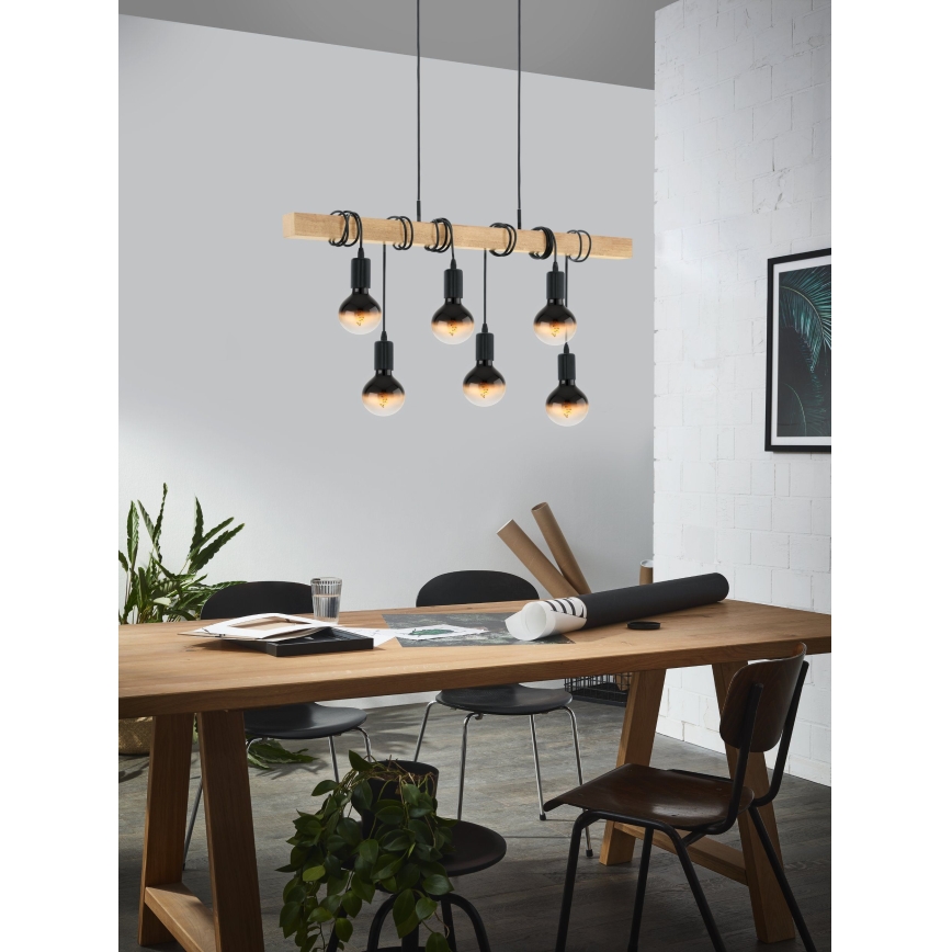Eglo - Lampadario a sospensione con filo TOWNSHEND 6xE27/60W/230V
