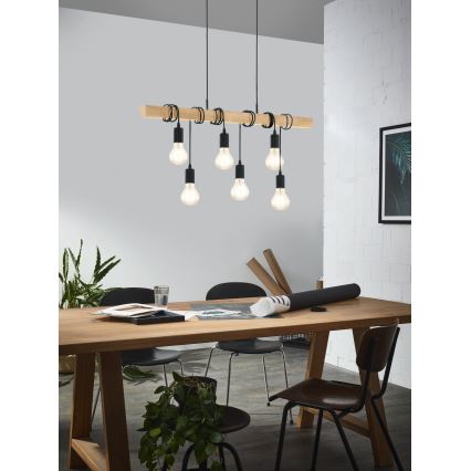 Eglo - Lampadario a sospensione con filo TOWNSHEND 6xE27/60W/230V