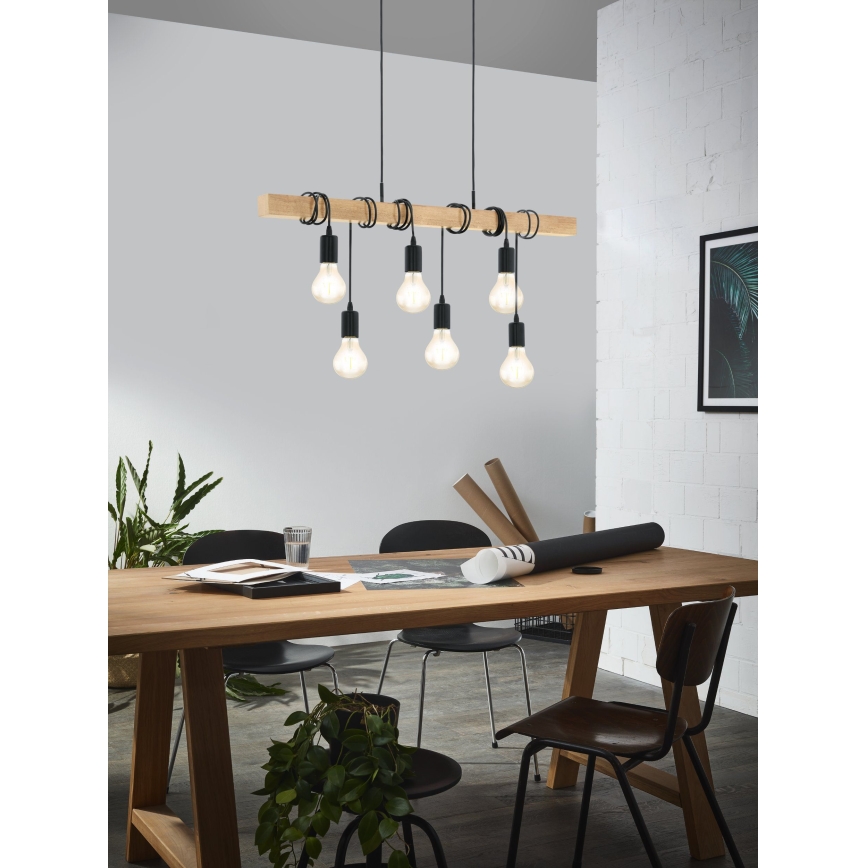 Eglo - Lampadario a sospensione con filo TOWNSHEND 6xE27/60W/230V