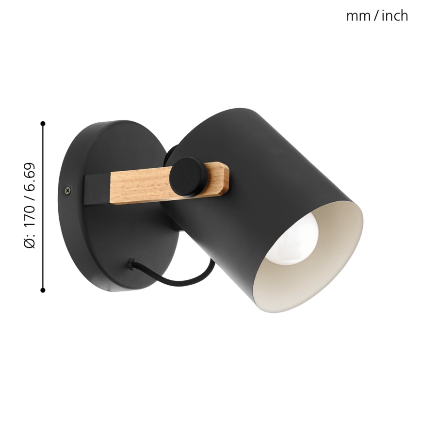 Eglo - Lampada da parete 1xE27/28W/230V