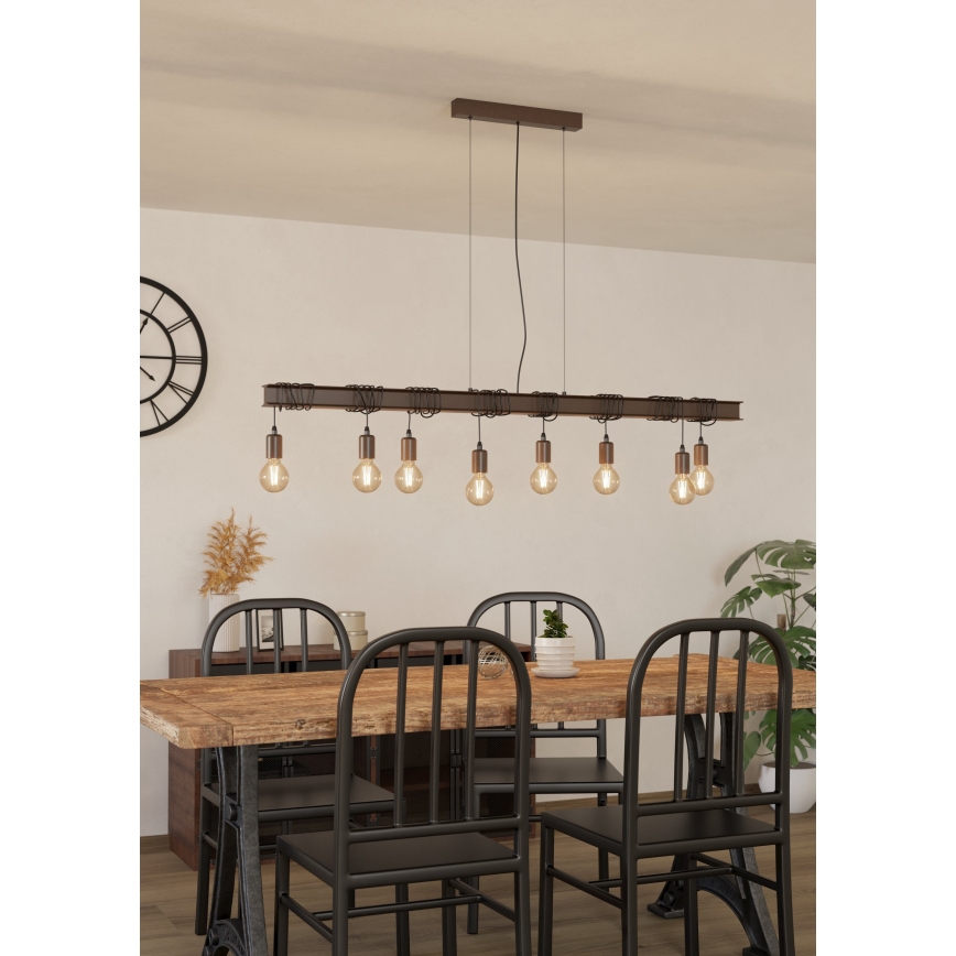 Eglo - Lampadario su corda TOWNSHEND 8xE27/60W/230V