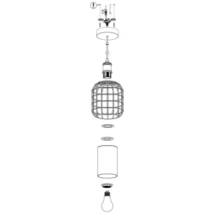 Eglo - Lampadario su corda 1xE27/40W/230V