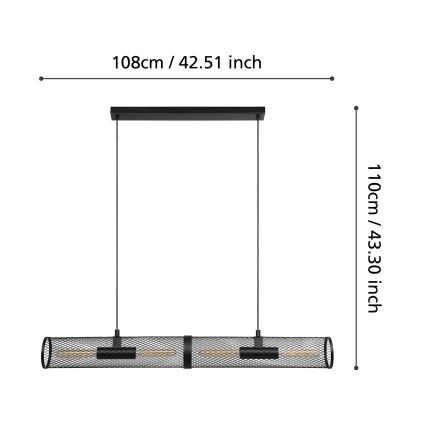 Eglo - Lampadario su corda 4xE27/40W/230V