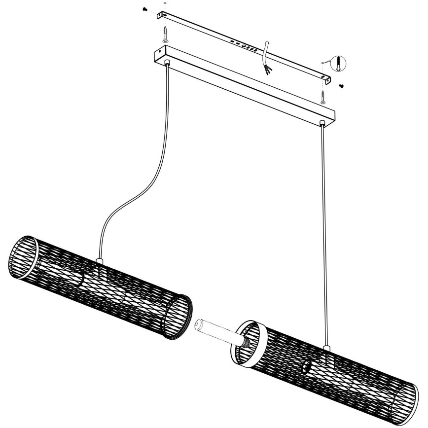 Eglo - Lampadario su corda 4xE27/40W/230V