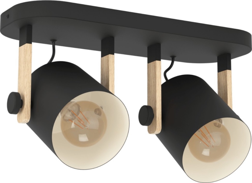 Eglo 43557 - Faretto HORNWOOD 2xE27/28W/230V nero