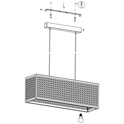 Eglo - Lampadario su corda 3xE27/40W/230V