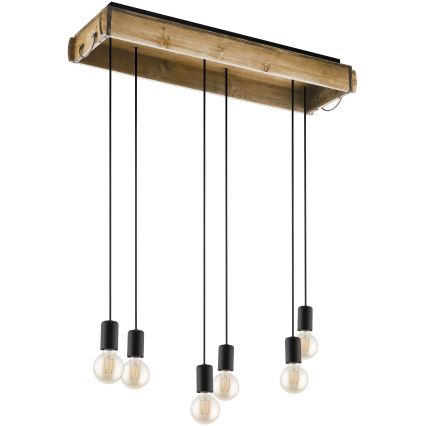 Eglo - Lampadario su corda 6xE27/40W/230V