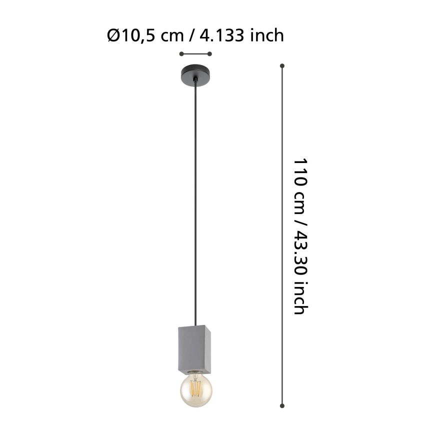 Eglo 43597 - Lampadario a sospensione PRESTWICK con cavo 1xE27/40W/230V