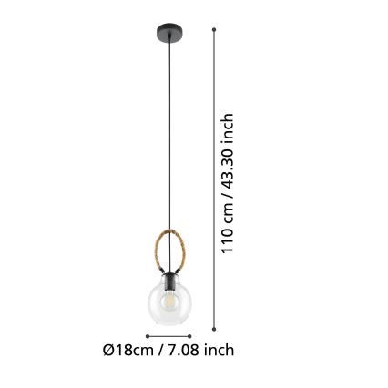 Eglo 43617 - Lampada a sospensione RODING su cavo 1xE27/40W/230V