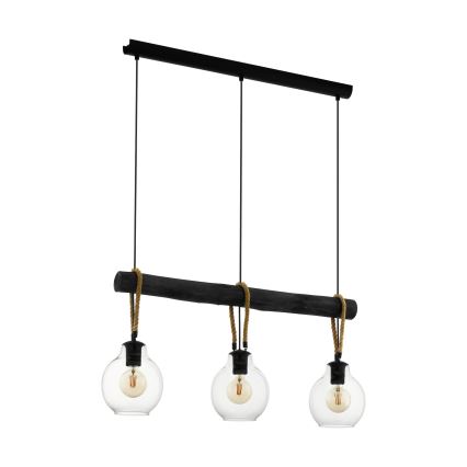 Eglo - Lampadario su corda 3xE27/40W/230V