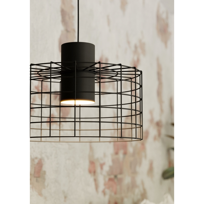Eglo - Lampadario su corda  1xE27/40W/230V d. 38 cm nero