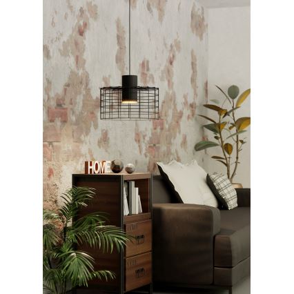 Eglo - Lampadario su corda  1xE27/40W/230V d. 38 cm nero