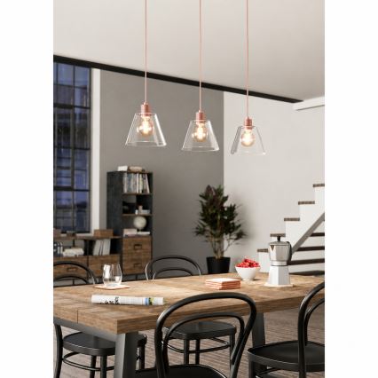 Eglo - Lampadario su corda 3xE27/40W/230V