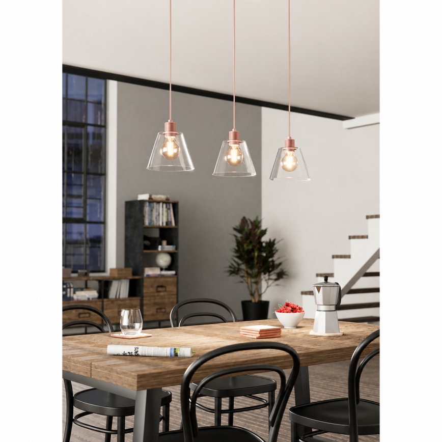 Eglo - Lampadario su corda 3xE27/40W/230V