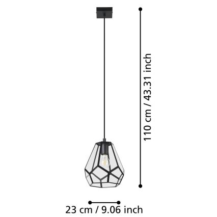 Eglo - Lampadario su corda 1xE27/40W/230V