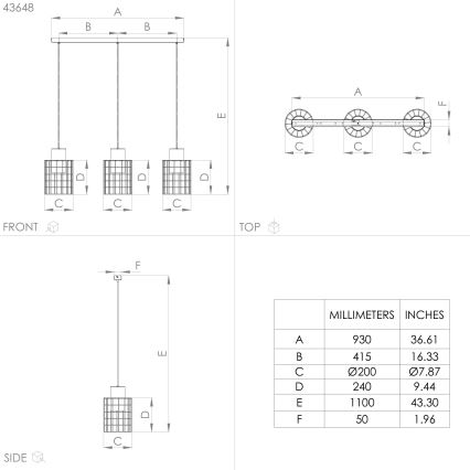 Eglo - Lampadario su corda 3xE27/40W/230V argento