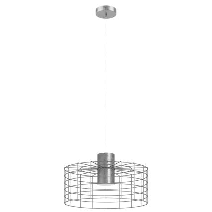 Eglo - Lampadario su corda 1xE27/40W/230V d. Argento 48 cm