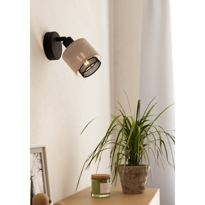 Eglo - Faretto da parete 1xE14/40W/230V nero/beige