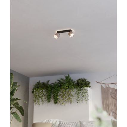 Eglo - Applique 2xE14/40W/230V nero/beige