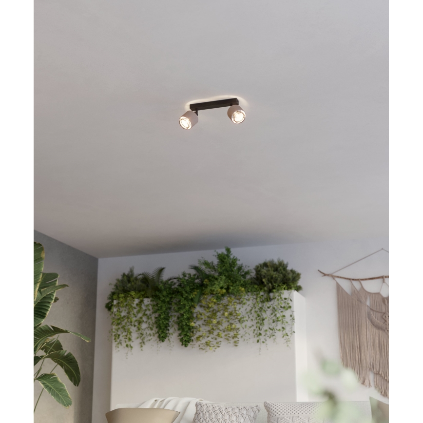 Eglo - Applique 2xE14/40W/230V nero/beige
