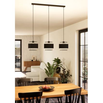 Eglo - Lampadario su corda 3xE27/40W/230V