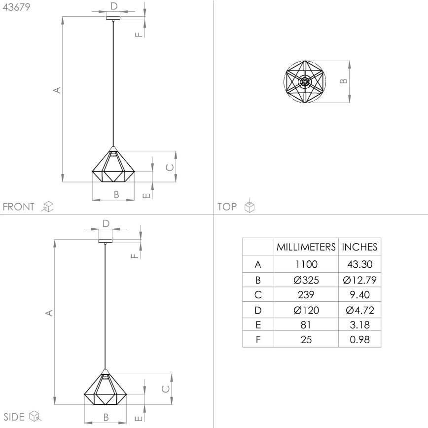 Eglo - Lampadario su corda  1xE27/60W/230V d. 32,5 cm
