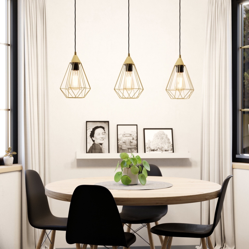 Eglo - Lampadario su corda 3xE27/60W/230V