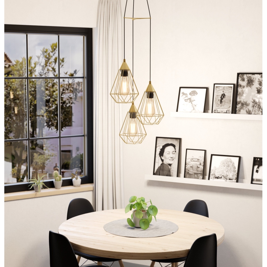 Eglo - Lampadario su corda 3xE27/60W/230V