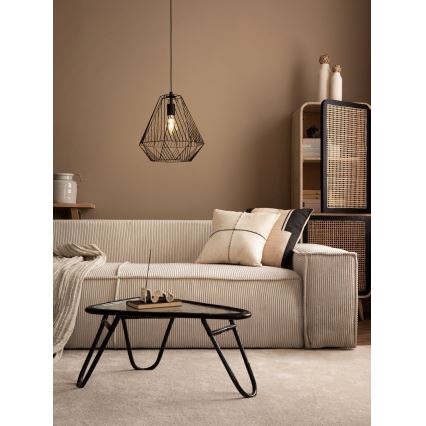 Eglo - Lampadario su corda 1xE27/40W/230V nero