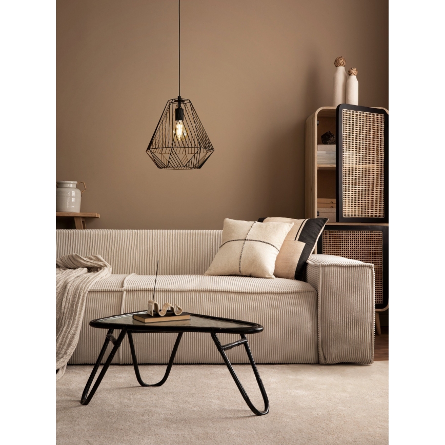 Eglo - Lampadario su corda 1xE27/40W/230V nero