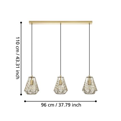 Eglo - Lampadario su corda 1xE27/40W/230V oro