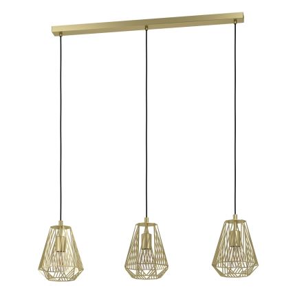 Eglo - Lampadario su corda 3xE27/40W/230V oro