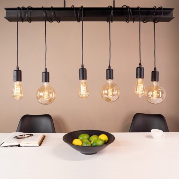 Eglo 43712 - Lampadario a sospensione con filo TOWNSHEND 6xE27/60W/230V nero