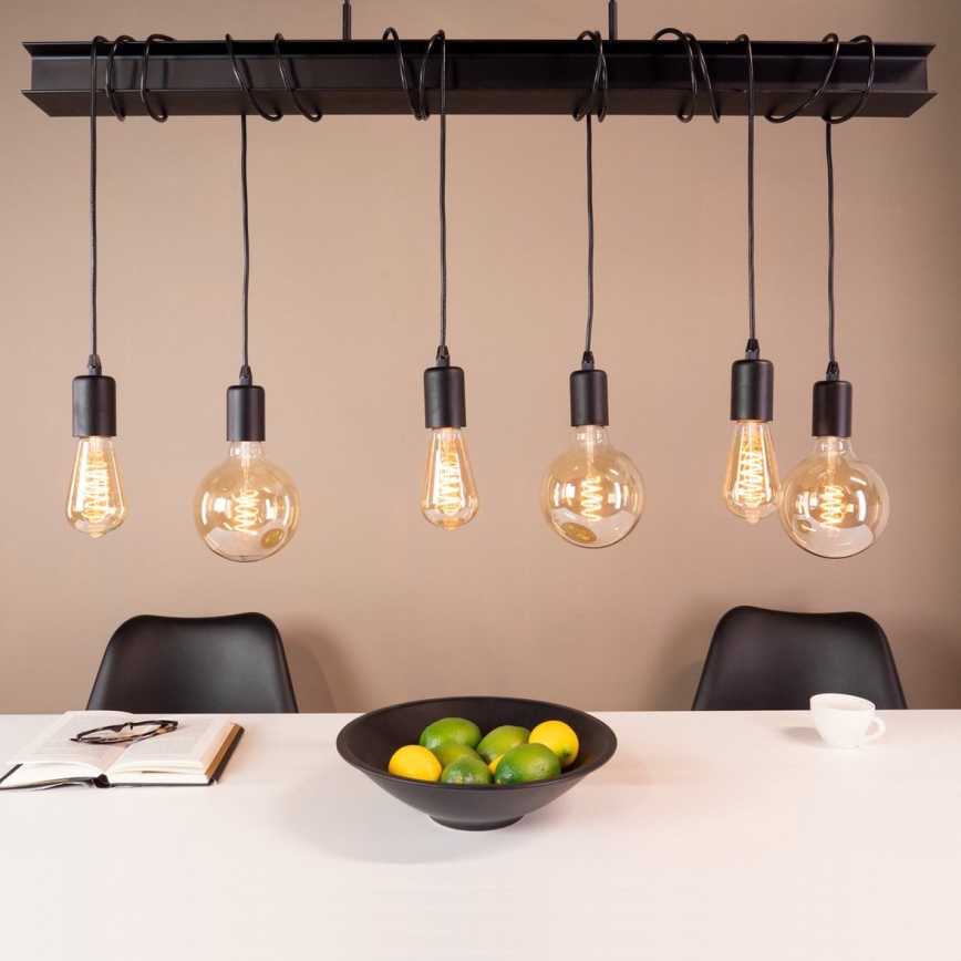 Eglo 43712 - Lampadario a sospensione con filo TOWNSHEND 6xE27/60W/230V nero