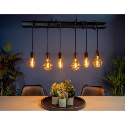 Eglo 43712 - Lampadario a sospensione con filo TOWNSHEND 6xE27/60W/230V nero
