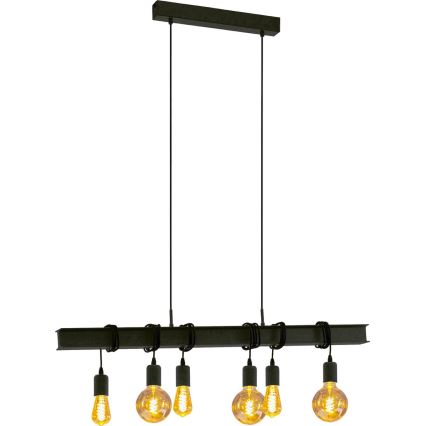 Eglo 43712 - Lampadario a sospensione con filo TOWNSHEND 6xE27/60W/230V nero