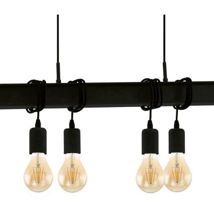 Eglo 43712 - Lampadario a sospensione con filo TOWNSHEND 6xE27/60W/230V nero