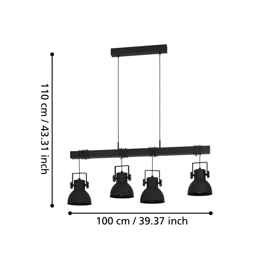 Eglo - Lampadario a sospensione con filo 4xE27/40W/230V