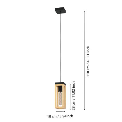 Eglo - Lampadario a sospensione con filo 1xE27/40W/230V