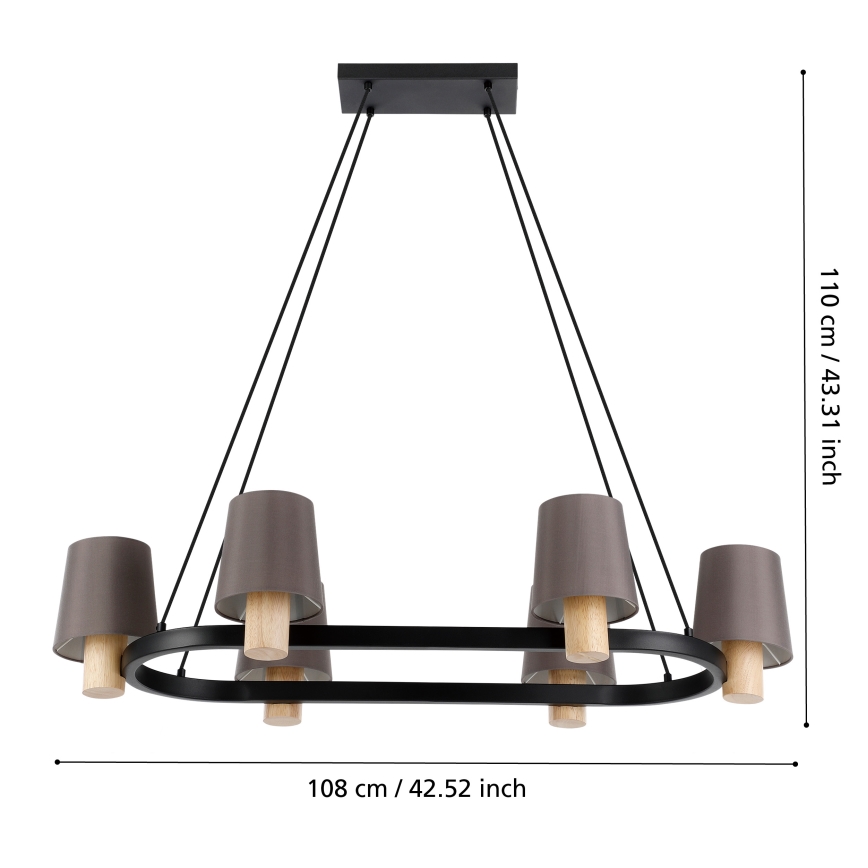 Eglo - Lampadario a sospensione con filo 6xE27/40W/230V