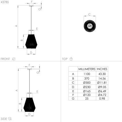 Eglo - Lampadario a sospensione con filo 1xE27/40W/230V