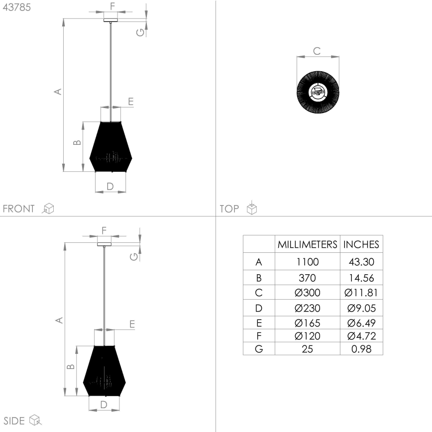 Eglo - Lampadario a sospensione con filo 1xE27/40W/230V