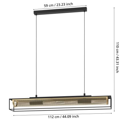 Eglo - Lampadario a sospensione con filo 4xE27/40W/230V