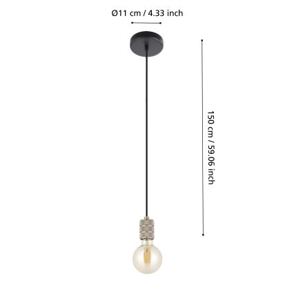 Eglo - Lampadario a sospensione con filo 1xE27/40W/230V cromo