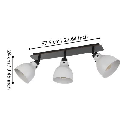Eglo 43829 - Faretto MATLOCK 3xE27/40W/230V
