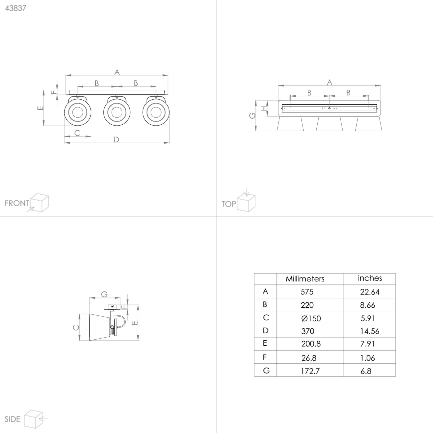 Eglo - Lampada a soffitto con 3 punti luce 3xE27/40W/230V