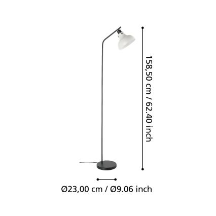 Eglo 43844 - Lampada da terra MATLOCK 1xE27/40W/230V