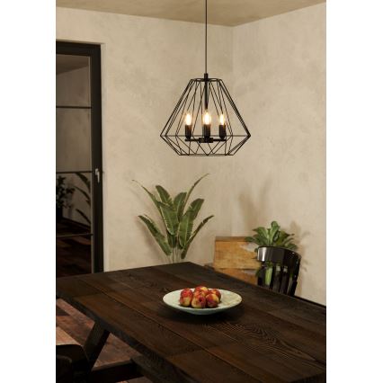 Eglo - Lampadario a sospensione con filo 3xE14/40W/230V