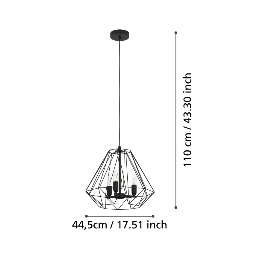 Eglo - Lampadario a sospensione con filo 3xE14/40W/230V